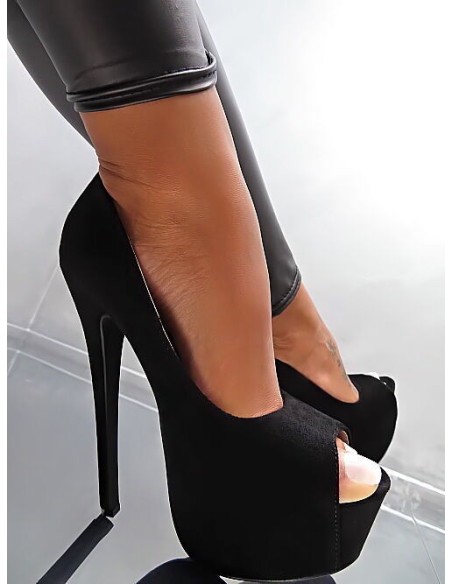 GoGo Original Stiletto High Heels Designer Platform Pumps Black