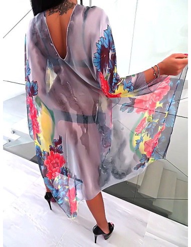 Fashion Designer Bright & Soft Silk Poncho Dress Tunic Top