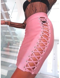 Manosque Fashion Original Corset Stretch Skirt Pink