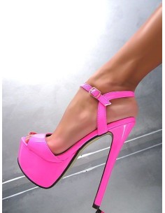 Fersini Original Stiletto High Heels Iconic Platform Sandals Fuxia