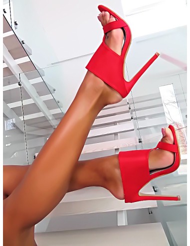 GoGo Original High Heels Designer Sandals Mules Red