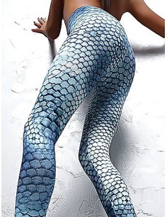 Identita Collezioni Original Fashion Stretch Leggings Snake Blue