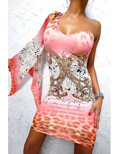 Sweet Miss Original Designer Pearls & Strass Bodycon Decollete Dress