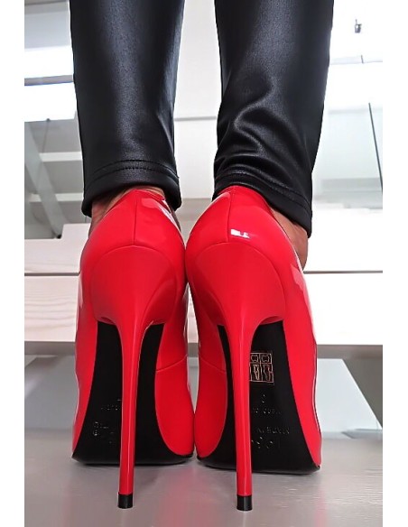 1969 Made in Italy Stiletto High Heels Anouk Style Leather Pumps Red 40