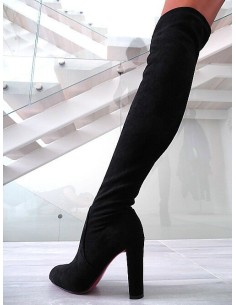 Diamantique Original High Heels Overknee OTK Stretch Boots Black 37