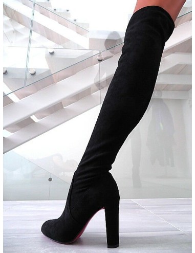 Diamantique Original High Heels Overknee OTK Stretch Boots Black 38