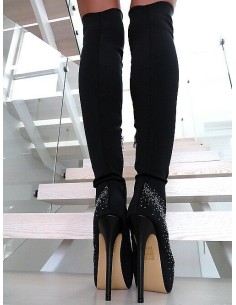 Lavie Original High Heels Overknee OTK Platform Boots Black 35