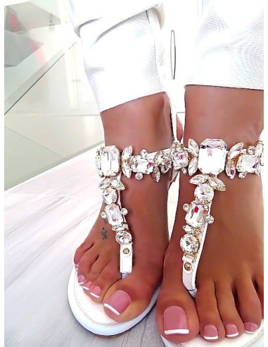 Mellisa Original Designer Sandals Crystals Silver 37