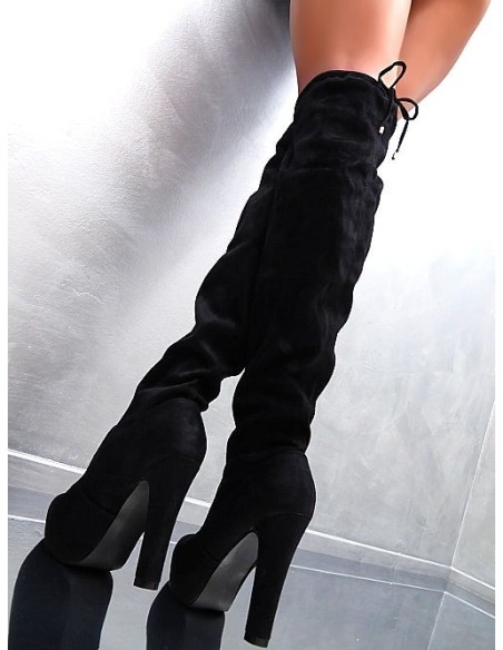 GoGo Original High Heels OTK Overknee Platform Boots Black 36