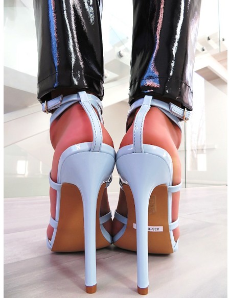 Chiara Foscari Original High Heels Pointy Sandals Sky Blue 38