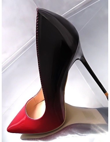 GoGo Original High Heels Iconic Patent Degrade Pumps Red Black 37