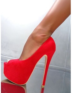 GoGo Original Stiletto High Heels Designer Platform Pumps Red 36