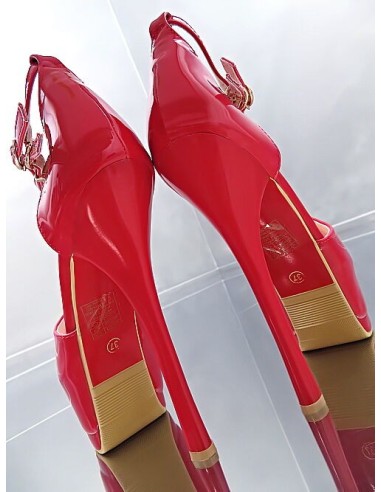 GoGo Original Stiletto High Heels Designer Platform Pumps Red 35