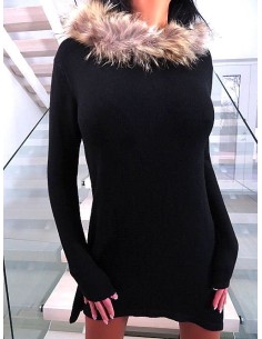 Memory & Co Original Angora & Fur Dress Black S/M