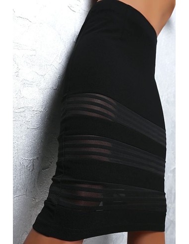 Last Girl Original See Through Stretch Pencil Skirt Black M