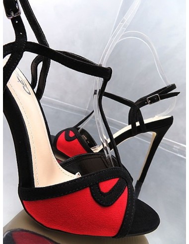 GoGo Original High Heels Designer Classic Sandals Black Red 38