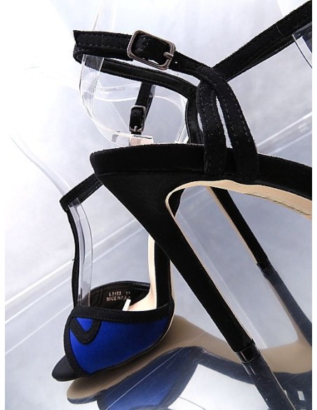 GoGo Original High Heels Designer Classic Sandals Black Blue 36