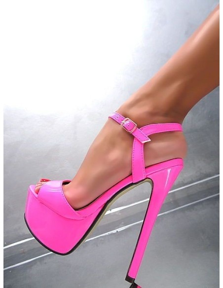 Fersini Original Stiletto High Heels Iconic Platform Sandals Fuxia 38