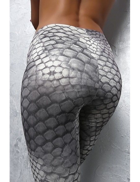 Identita Collezioni Original Fashion Stretch Leggings Snake Grey One Size