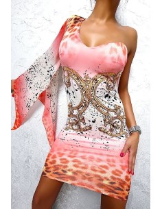 Sweet Miss Original Designer Pearls & Strass Bodycon Decollete Dress L