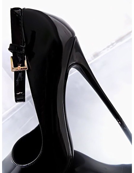 Fiori & Spine Original High Heels Designer Ankle Belt Pumps Black 35