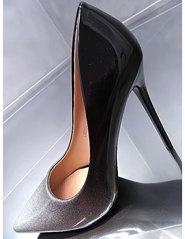 Tulipano Original High Heels Classic Pointy Icon Gradient Pumps Silver Black