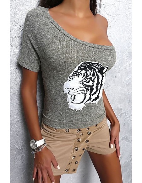 Blu Deise Original Decollete Fashion Tiger Shirt Army Green