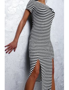 Vince Otto Original Couture Zebra Designer Long Dress Black/White