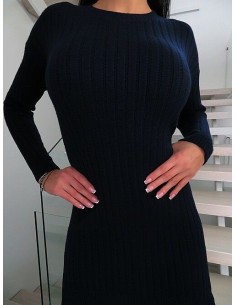 Moni & Co Original Knit Stretch Bodycon Dress Blue