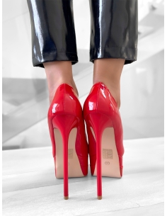 Ciaodea High Heels Platform Iconic Pointy Pumps Red 36