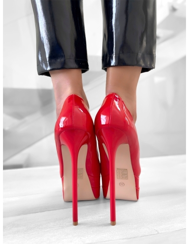 Ciaodea High Heels Platform Iconic Pointy Pumps Red 36