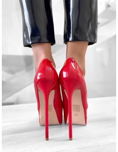 Ciaodea High Heels Platform Iconic Pointy Pumps Red 39