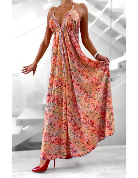 Boho Fashion Long Silk Designer Dress S207 Bright Colors