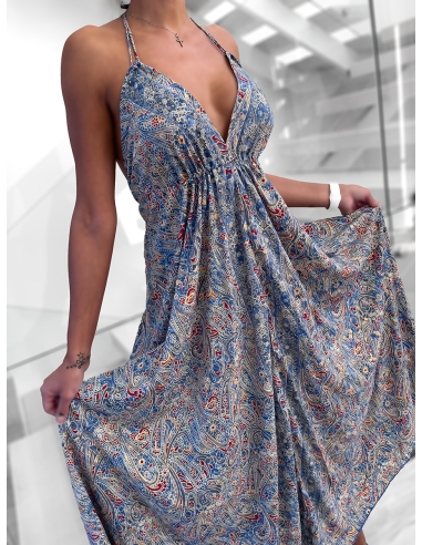 Boho Fashion Long Silk Designer Dress S205 Bright Colors