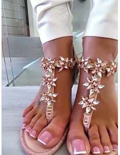 Mellisa Original Designer Sandals Crystals Pink