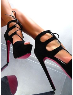 Diamantique Original High Heels Platform Sandals Black