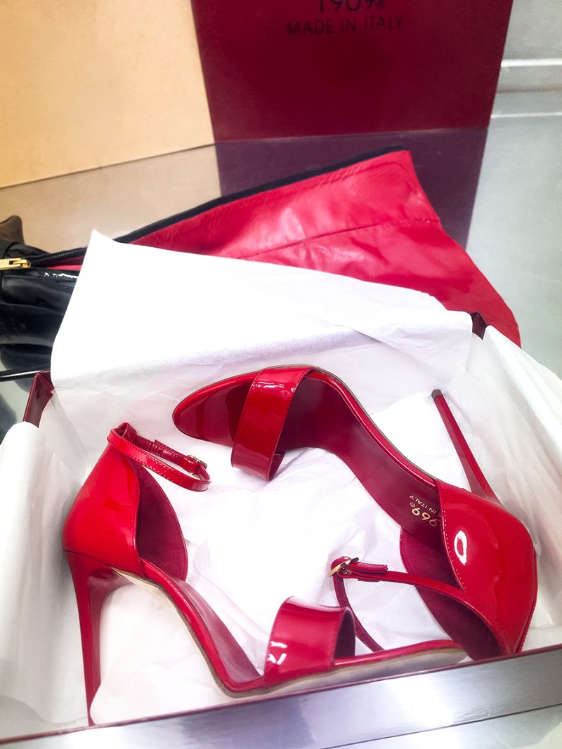 Red Patent Pigalle Sandals | Stiletto Heels | 1969 Made in Italy