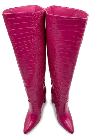 Ciaodea Original Faux Croco Leather Boots Fuxia