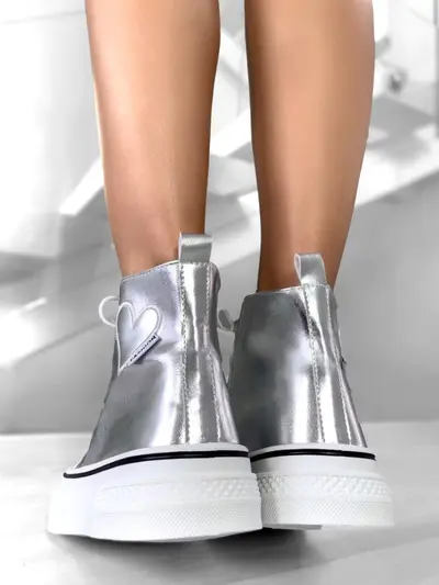 Seastar Original Iconic High Top Sneakers Boots Silver
