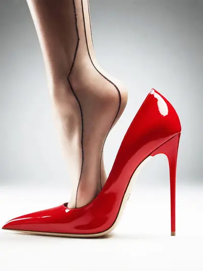 Handmade red Italian pumps