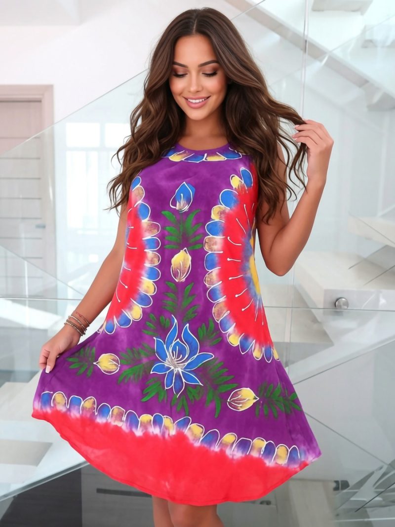 Indian Emporium Bright & Soft Poncho Dress Tunic Top Red A134 3