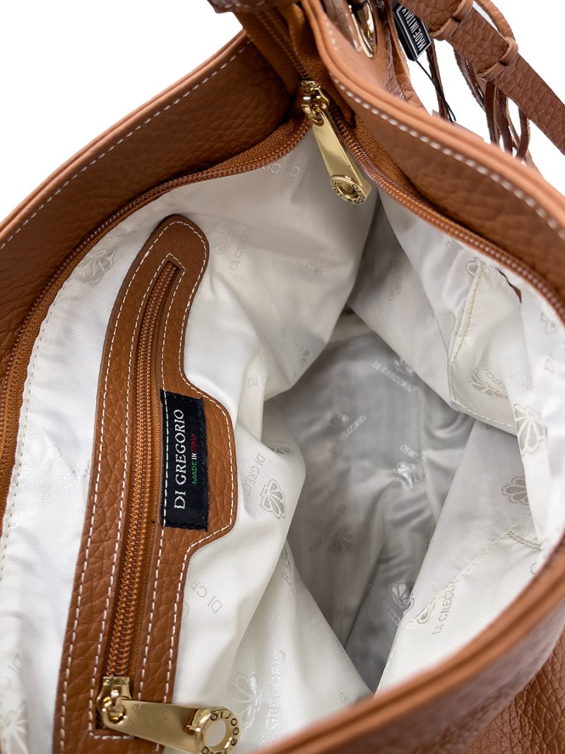 Di Gregorio Original Made in Italy Leather Bag S140 Brown_8